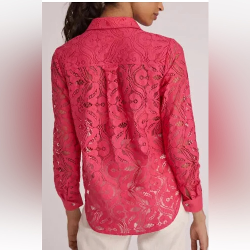 Maeve Lace Button Down-sz 4-Pink-NWT!! - Picture 2 of 5